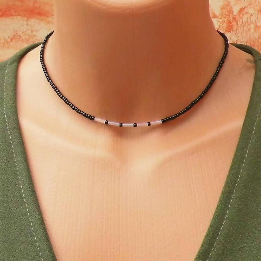 Perlen Choker schwarz