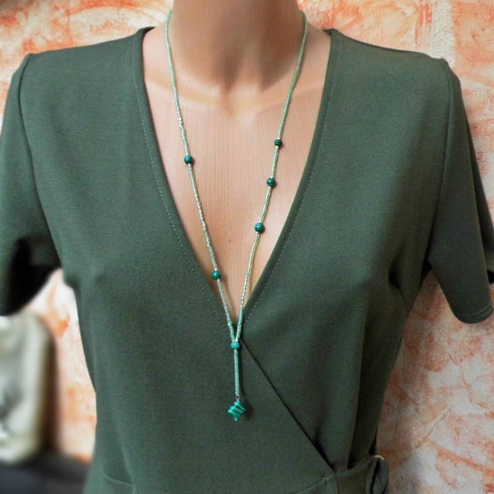 Lariat Kette Malachit