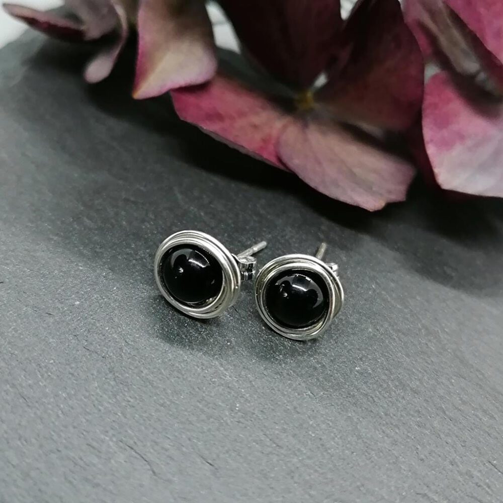 Ohrstecker Onyx 935 Silber