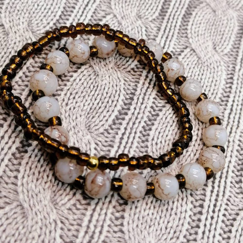 Armband Set braun marmoriert