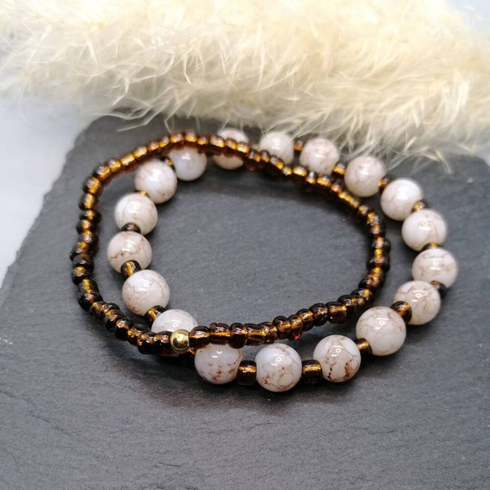 Armband Set braun marmoriert