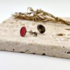 handgefertigte Kupfer Ohrstecker rot emailliert Emaillierte Ohrstecker rot