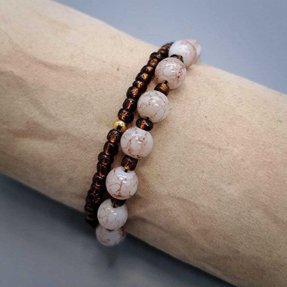 Armband Set braun marmoriert