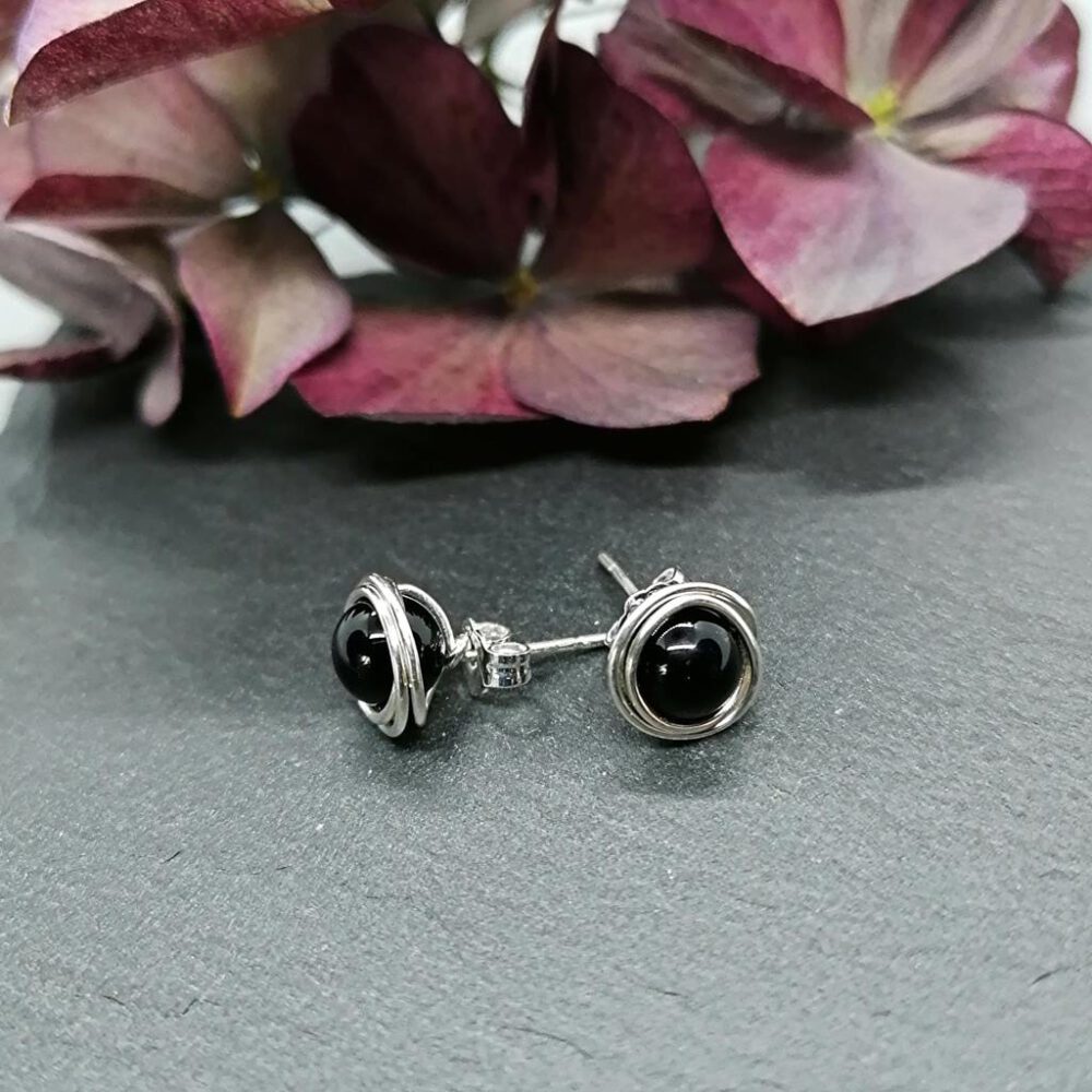 Ohrstecker Onyx 935 Silber