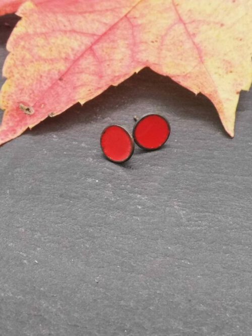 rot-emaillierte-kupfer-ohrstecker Emaillierte Ohrstecker rot