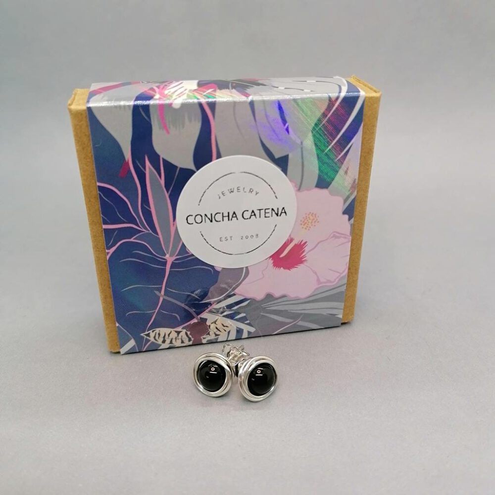 Ohrstecker Onyx 935 Silber
