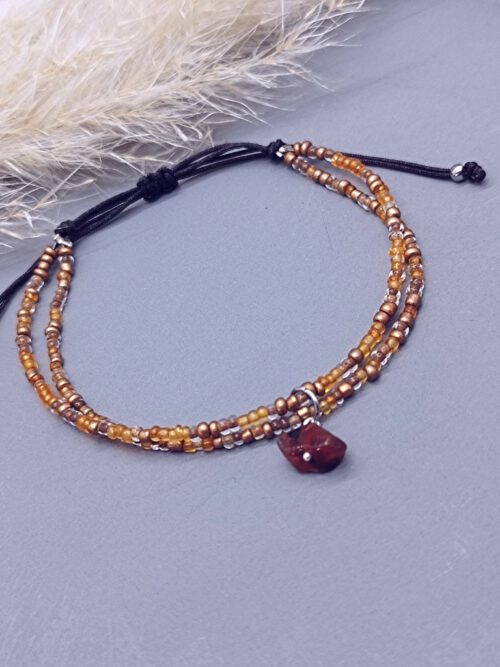 Armband orange-kupfer mit Karneol