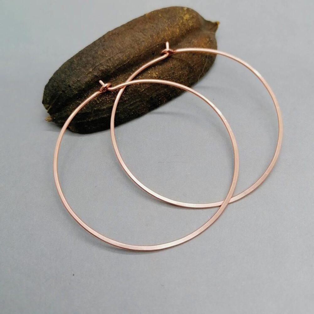 Glänzende Creolen aus Kupfer Creolen Kupfer 50 mm