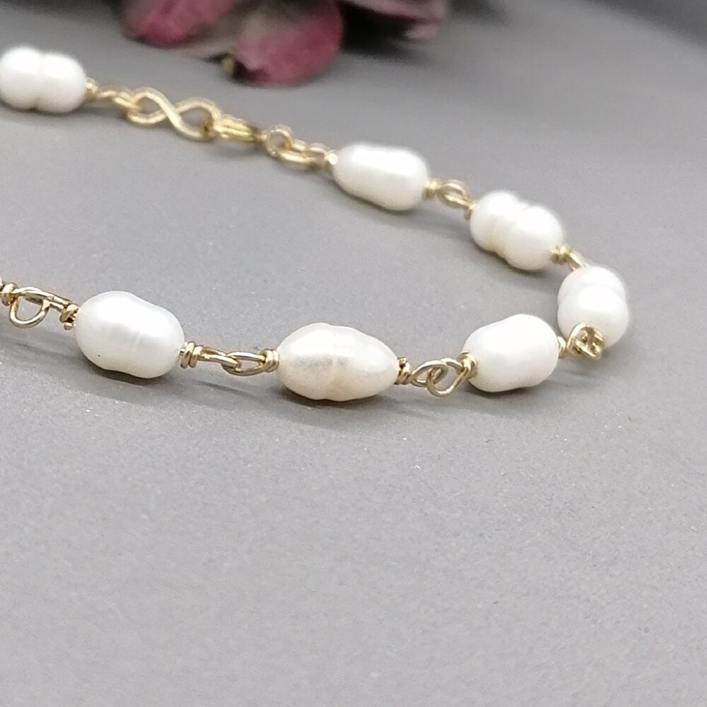 Armband Süsswasserperlen Goldfilled