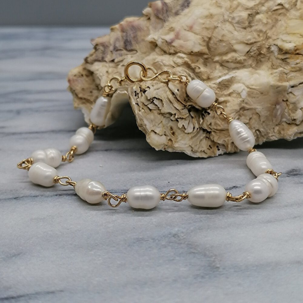 Armband Süsswasserperlen Goldfilled