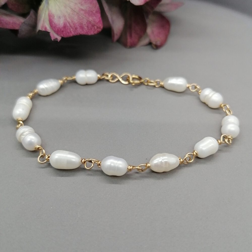 Armband Süsswasserperlen Goldfilled