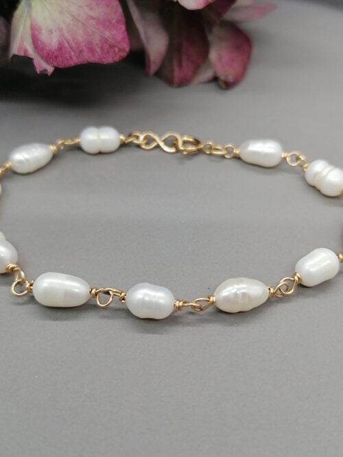 Armband Süsswasserperlen Goldfilled
