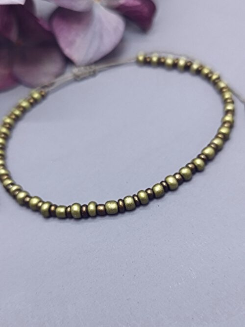 Armband Rocailles grün-bronze