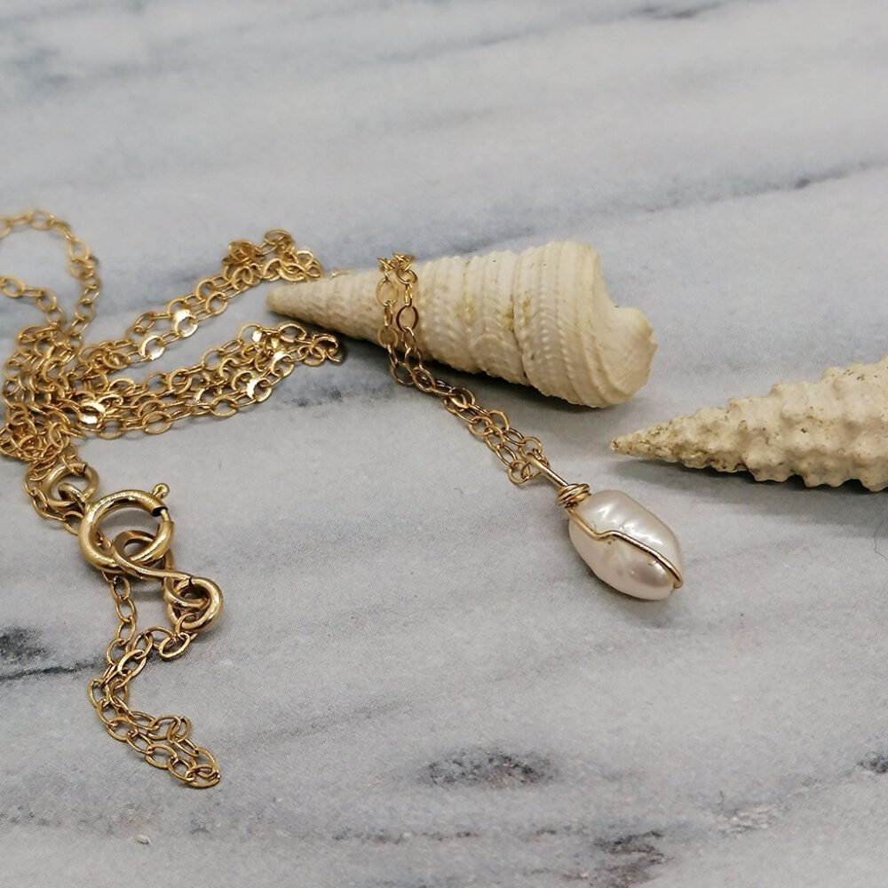 Kette Goldfilled mit Perlen Anhänger