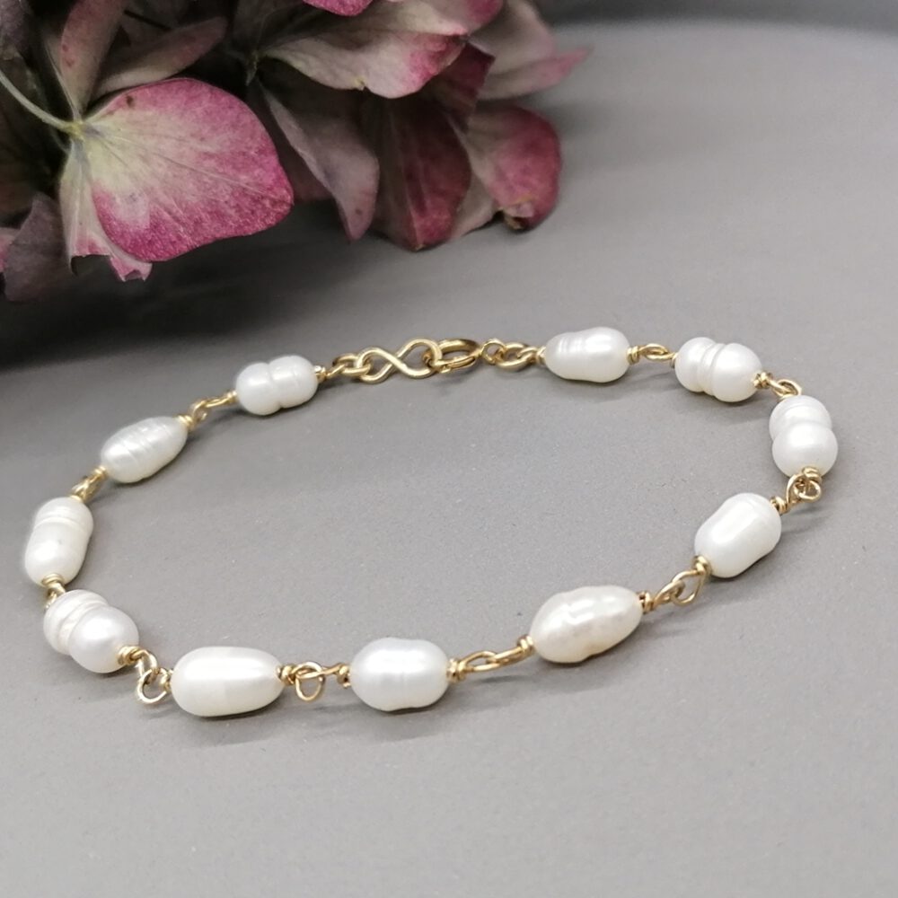 Armband Süsswasserperlen Goldfilled