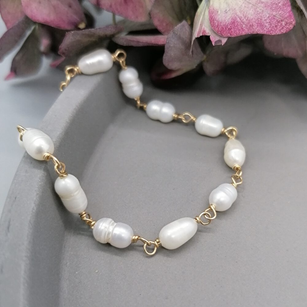 Armband Süsswasserperlen Goldfilled
