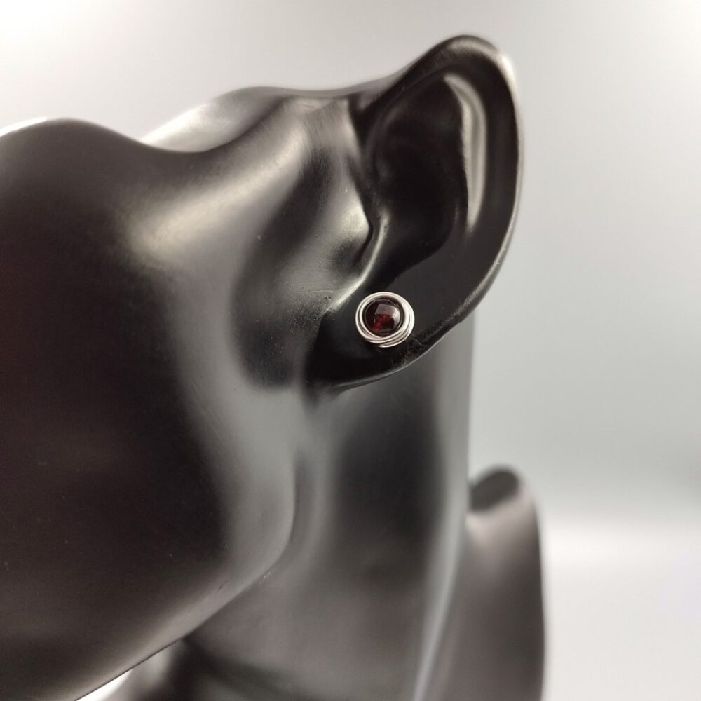 Silber Ohrstecker Granat