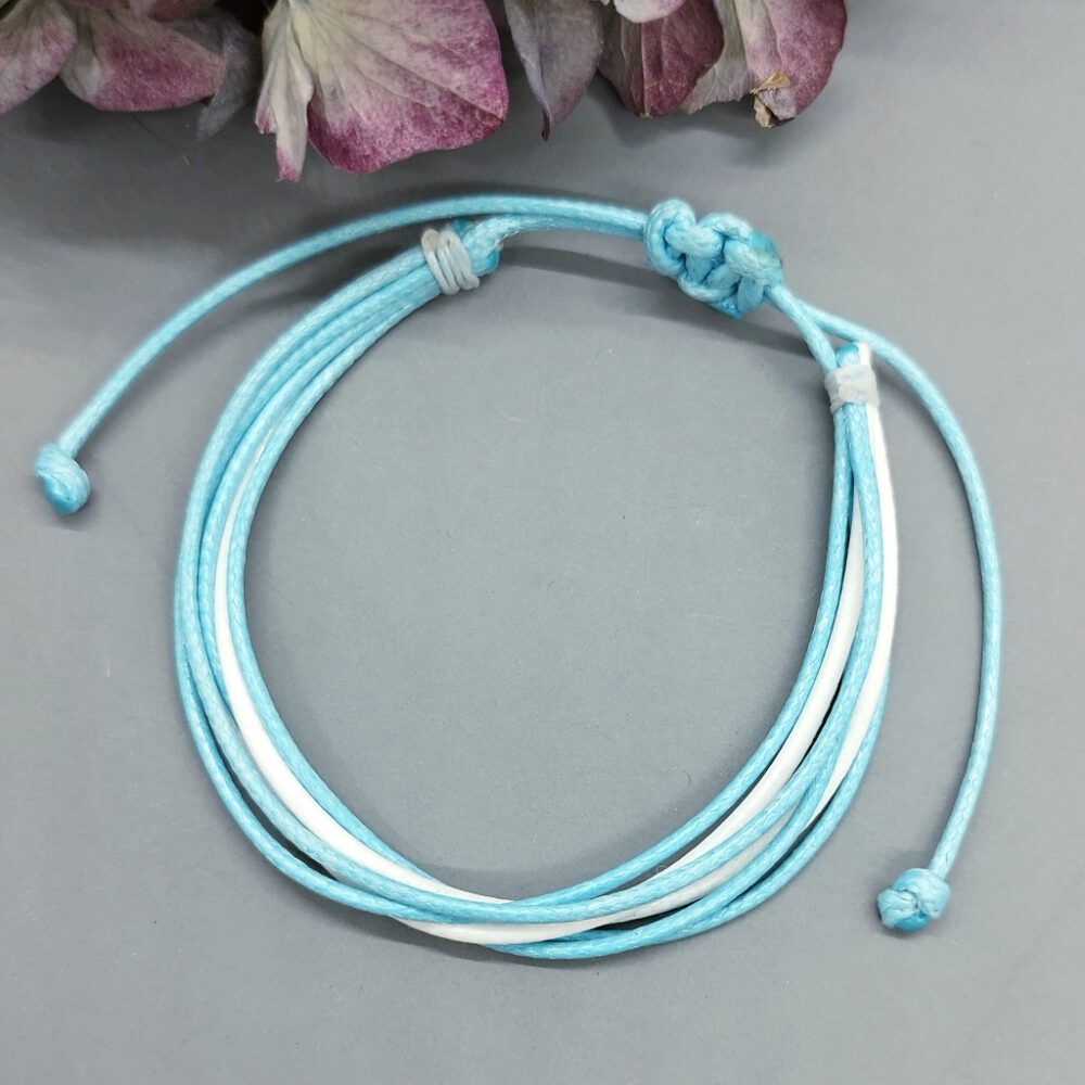 Surfer Armband türkis-weiß
