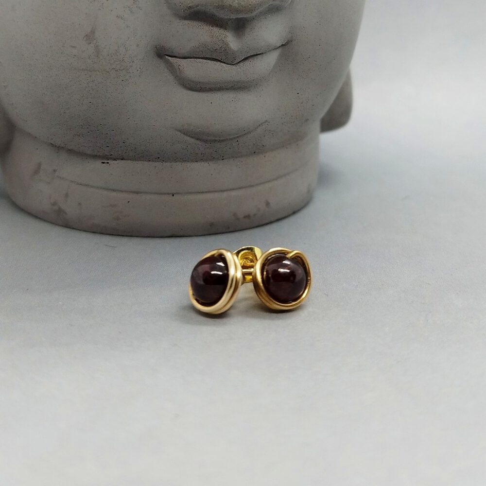Ohrstecker Granat Goldfilled