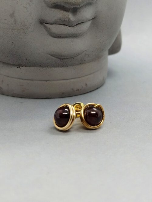 Ohrstecker Granat Goldfilled