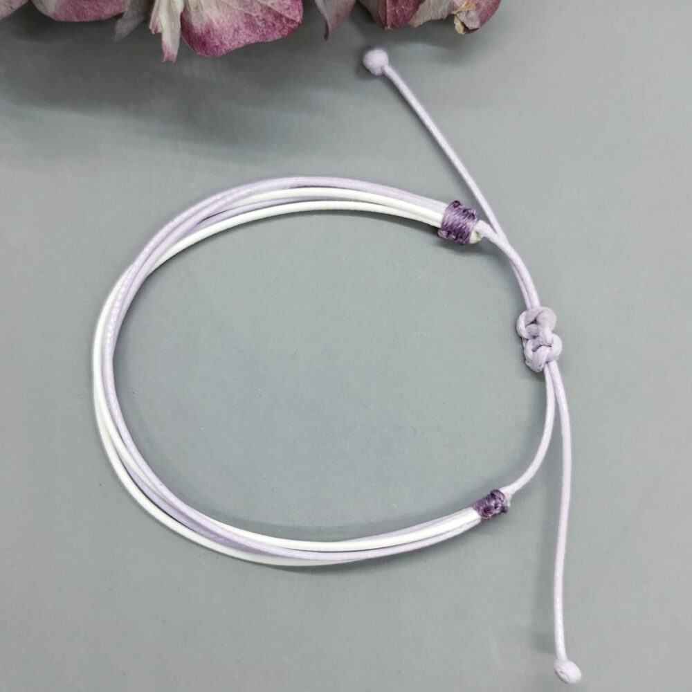 Surfer Armband flieder-weiß