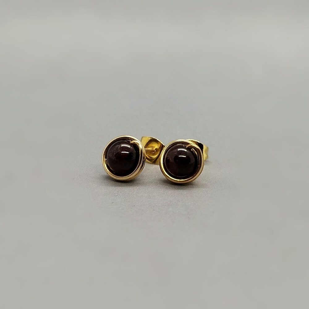 Ohrstecker Granat Goldfilled