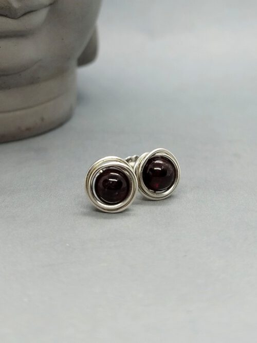 Silber Ohrstecker Granat