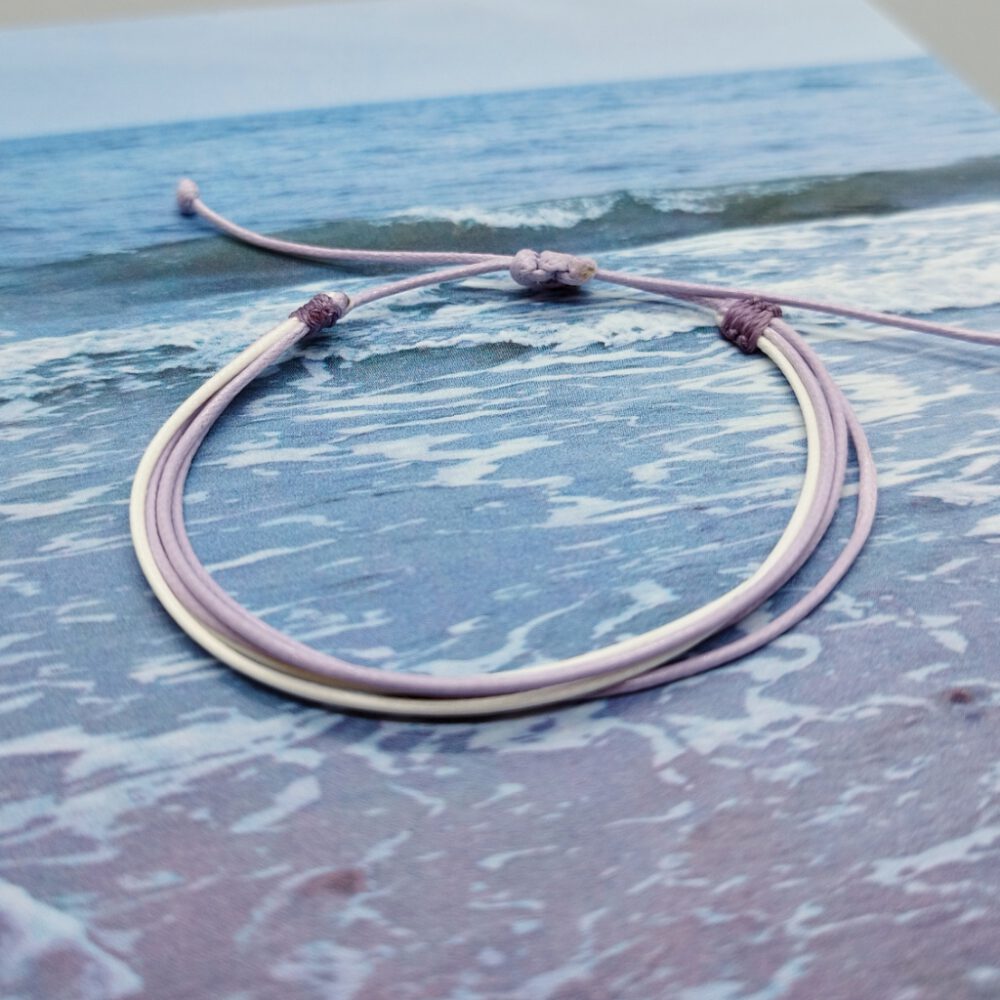 Surfer Armband flieder-weiß