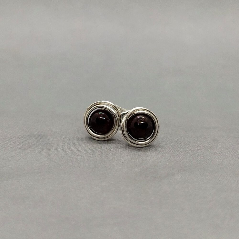 Silber Ohrstecker Granat