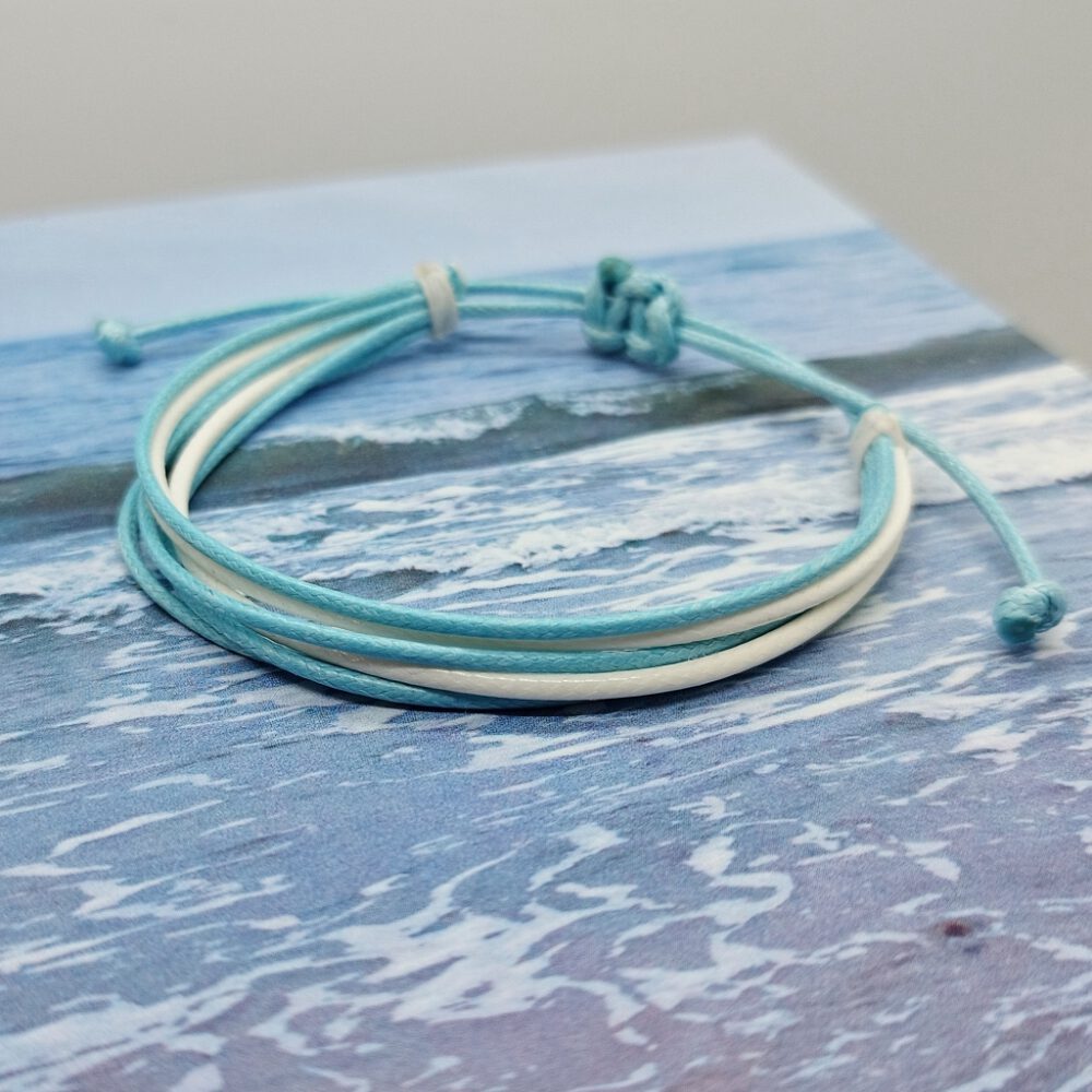 Surfer Armband türkis-weiß