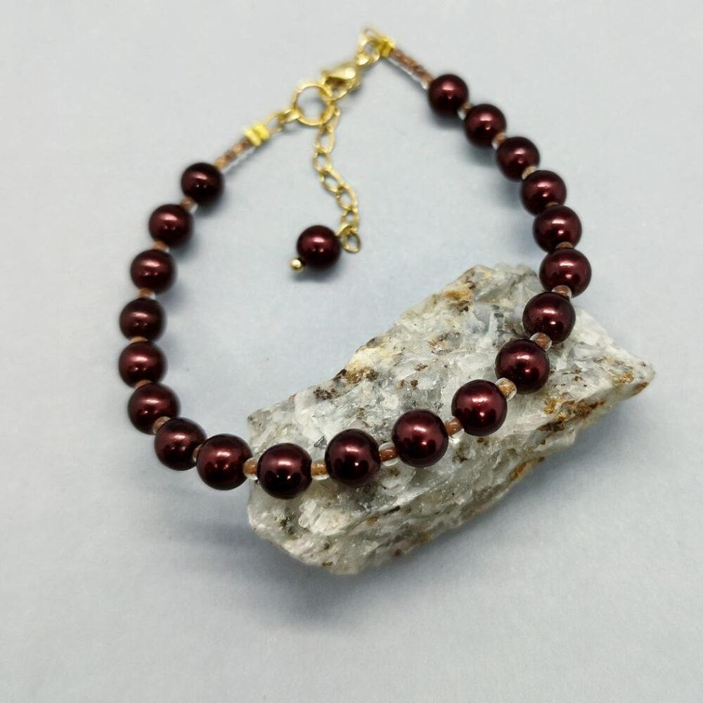 Glasperlenarmband „Golden Brown“
