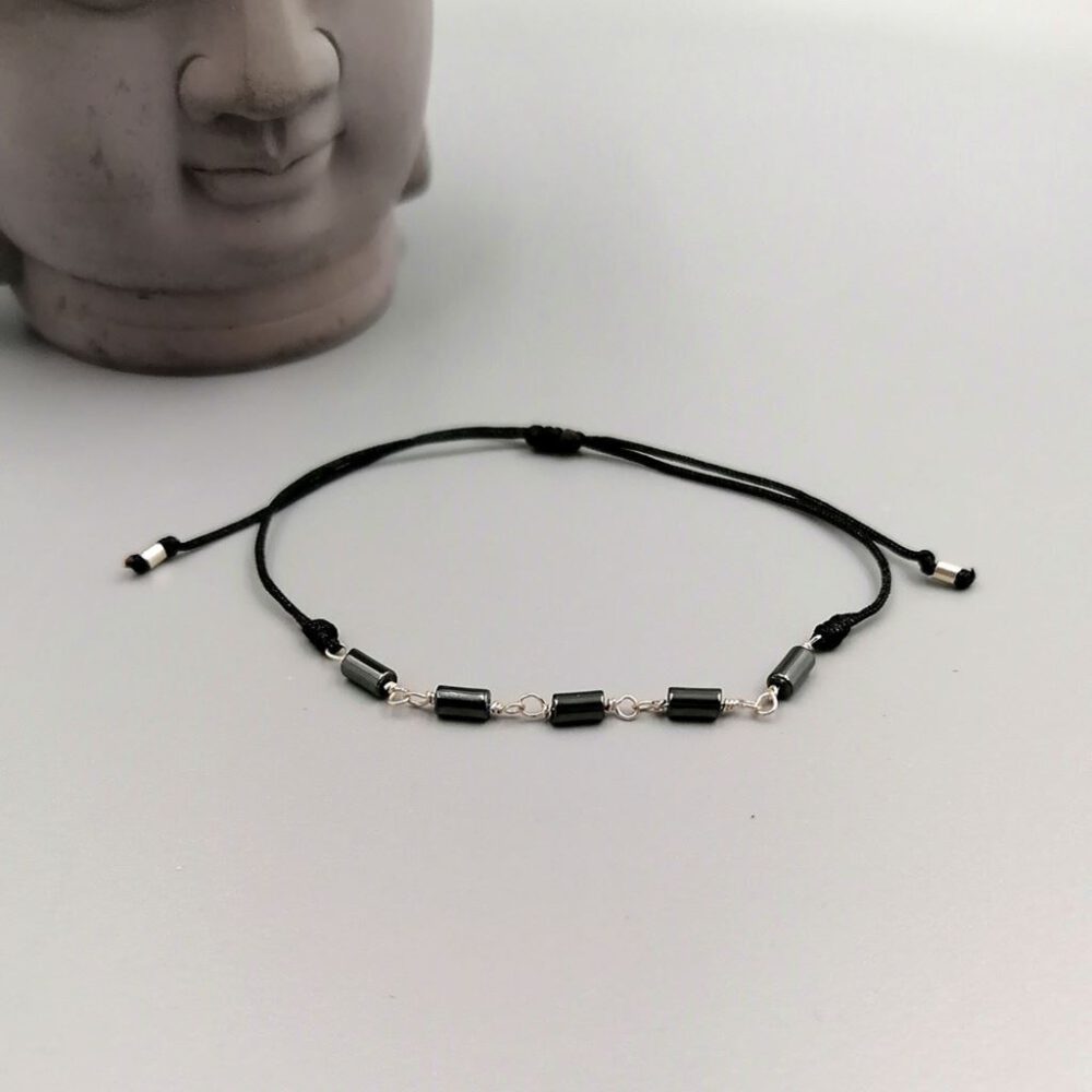 Hämatit-Armband mit 935 Silber