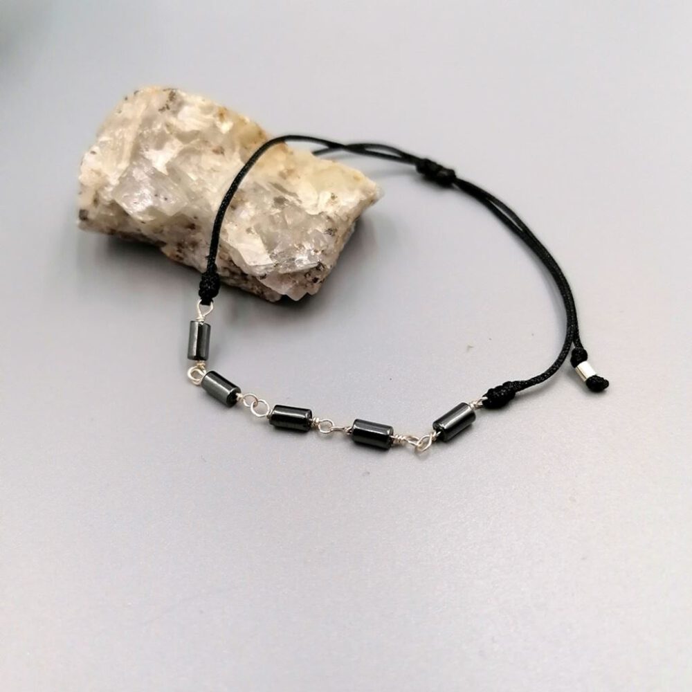 Hämatit-Armband mit 935 Silber