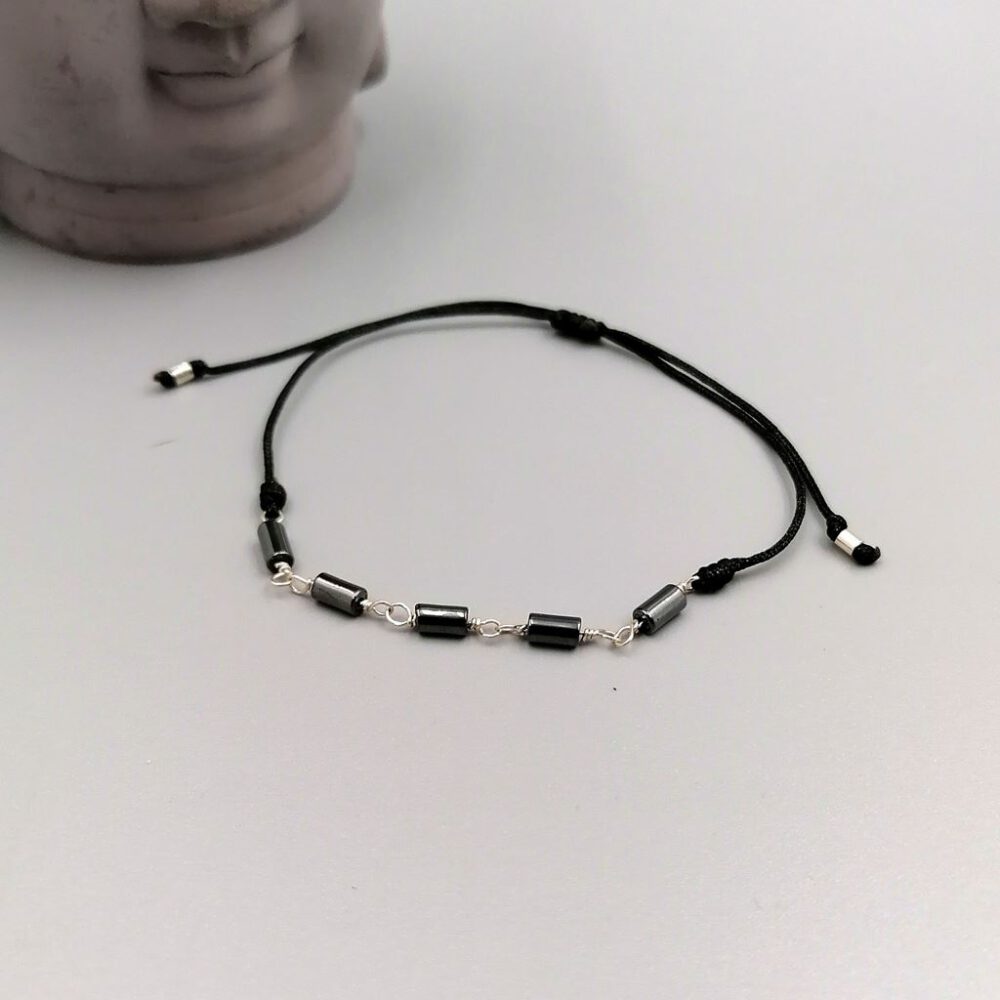 Hämatit-Armband mit 935 Silber