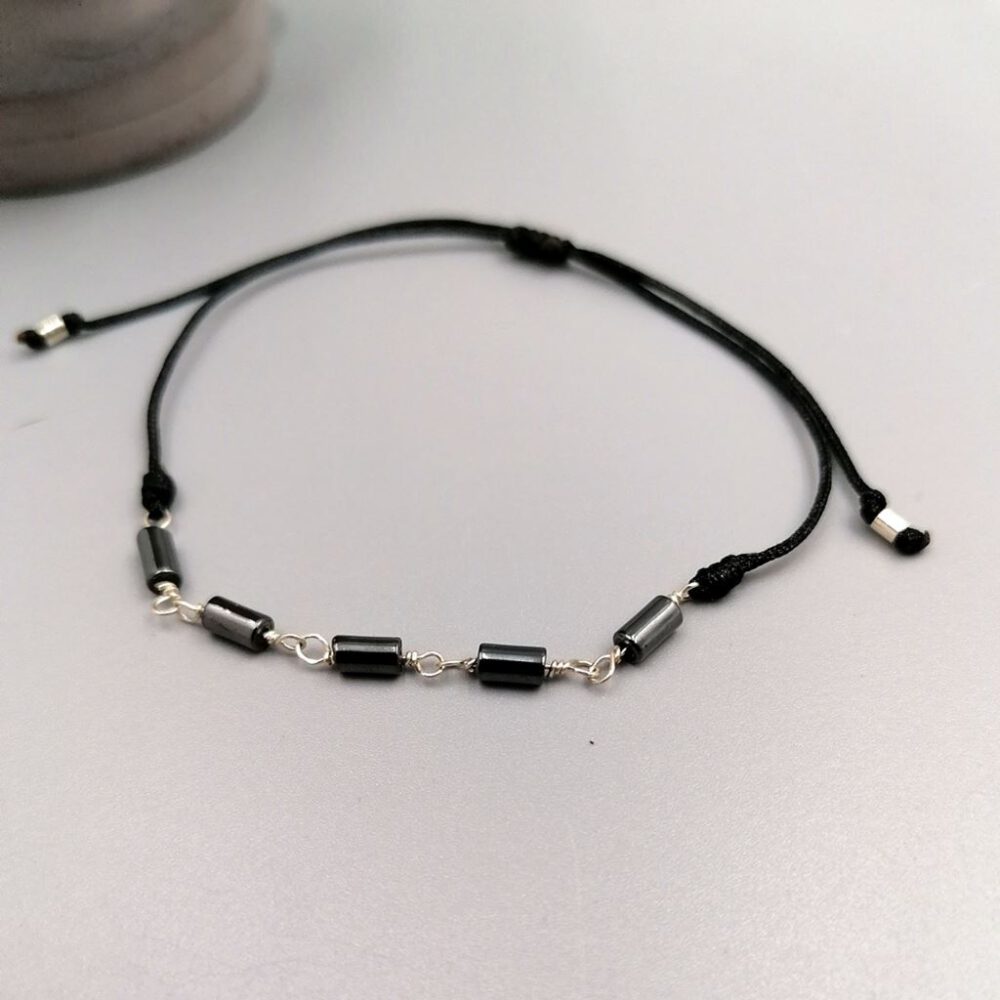 Hämatit-Armband mit 935 Silber