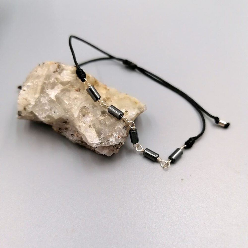 Hämatit-Armband mit 935 Silber