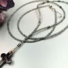 Y-Kette mit Hämatitkreuz grau silber