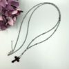 Y-Kette mit Hämatitkreuz grau silber