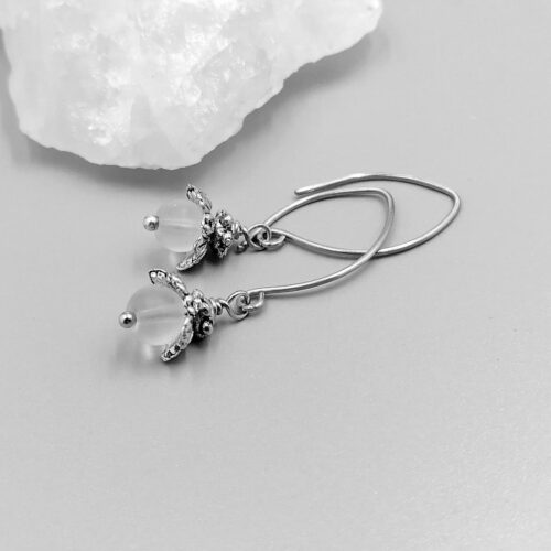 Ohrhänger silber Eisblüten Edelstahl