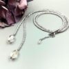 Lange Kette silber-grau mit Kristallen
