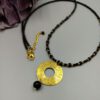 Lange Perlen Kette Onyx & Gold