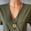 Lange Perlen Kette Onyx & Gold