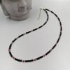 Rocailles-Kette schwarz-rot mit Edelstahl