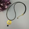 Lange Perlen Kette Onyx & Gold