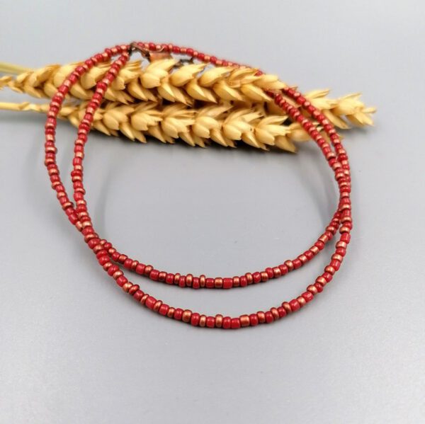 Kette aus Rocailles in Kupfer & Orange