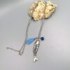 Lange Fisch-Kette mit Strass & Achat
