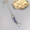 Kette Fisch-Anhänger Strass kobaltblau