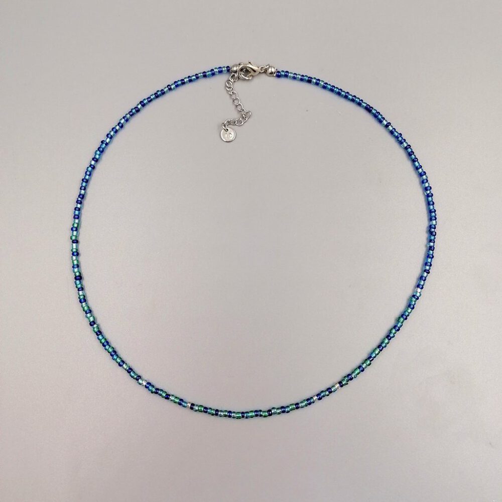 Kette Meeresrauschen blau, türkis, silber