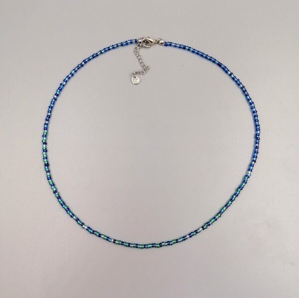 Kette Meeresrauschen blau, türkis, silber