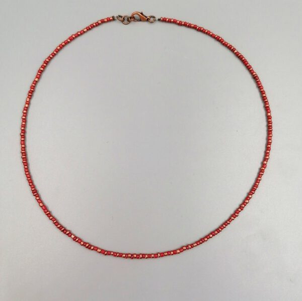 Kette aus Rocailles in Kupfer & Orange
